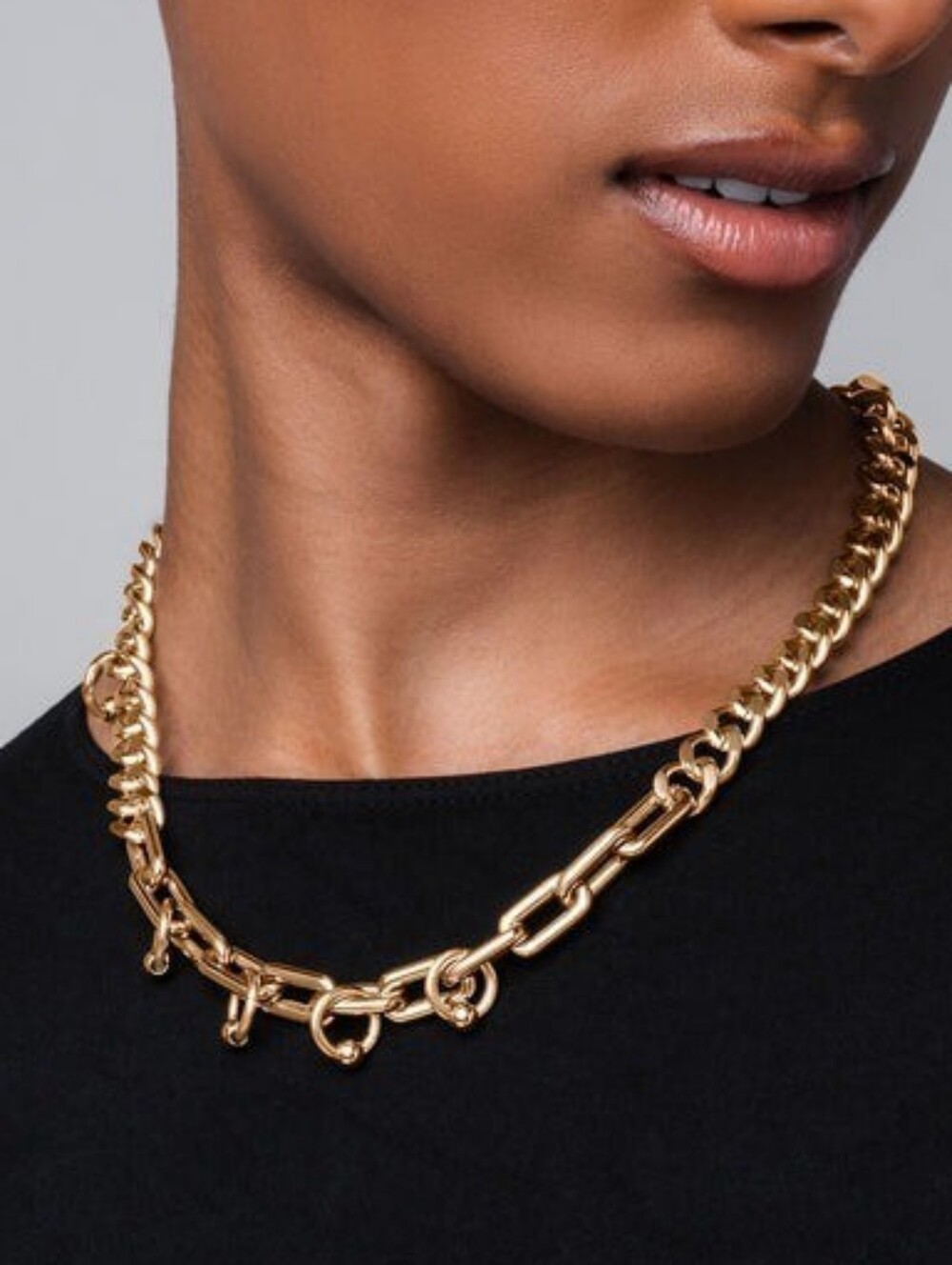 Vitaly Delirium Gold Piercing Chain Necklace